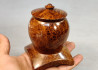 Handmade Wooden Pot on Stand / Russian Olive Burl Wood